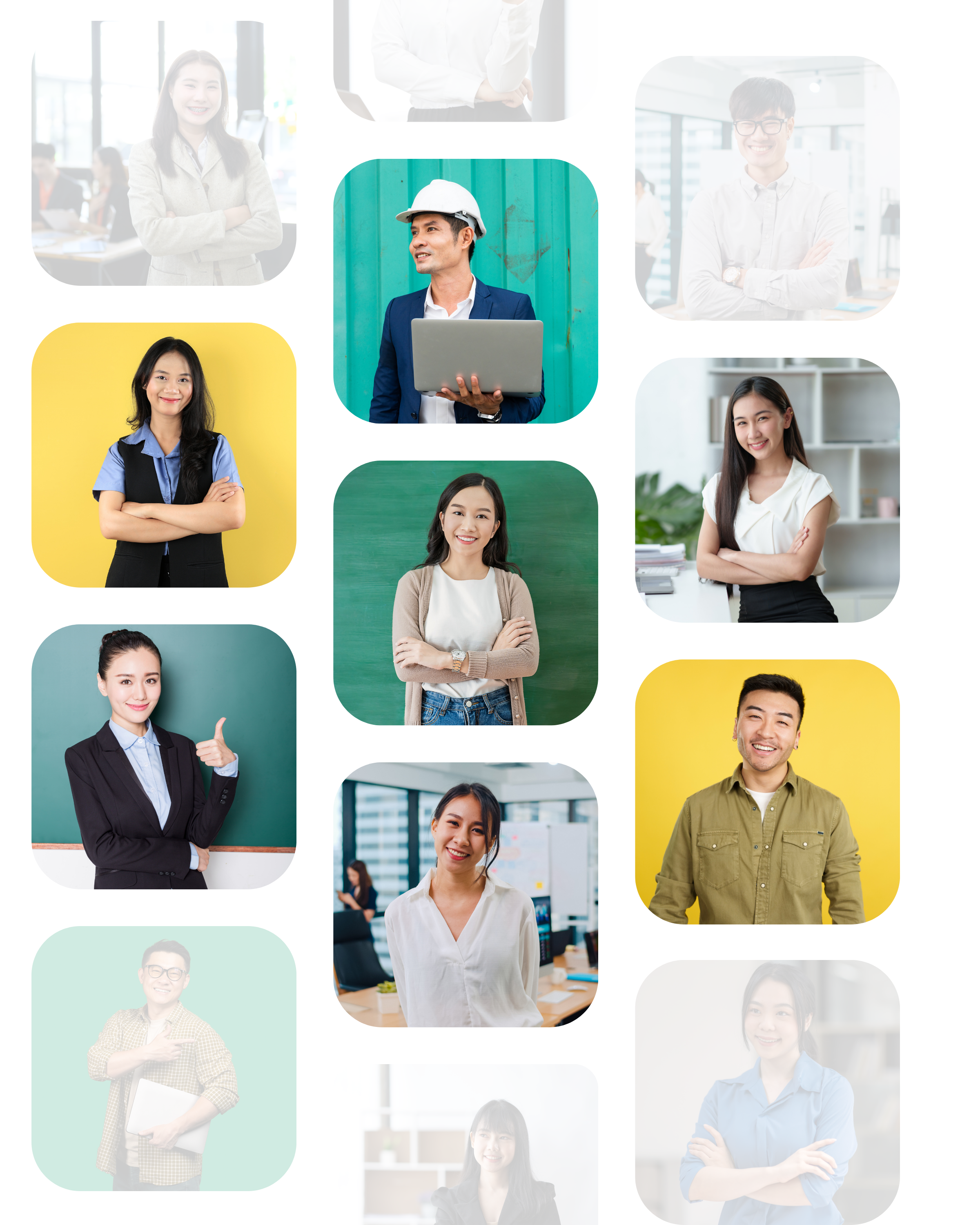 Collage of candidate profile photos